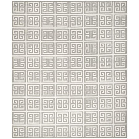 Safavieh 8 x 10 ft. Large Rectangle Contemporary Dhurries- Grey and Ivory- Flatweave Rug DHU626B-8